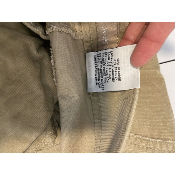 Revolt Rare Vintage Corduroy Retro Flare Jeans Sz 14 Khaki High Rise Laceup New - Picture 11 of 13